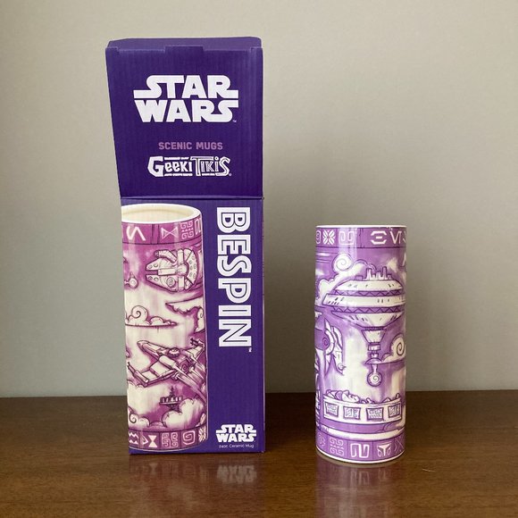 ❌SOLD❌ Geeki Tikis Star Wars Scenic Bespin 24 oz. Ceramic Mug in Purple - EUC - Picture 1 of 4